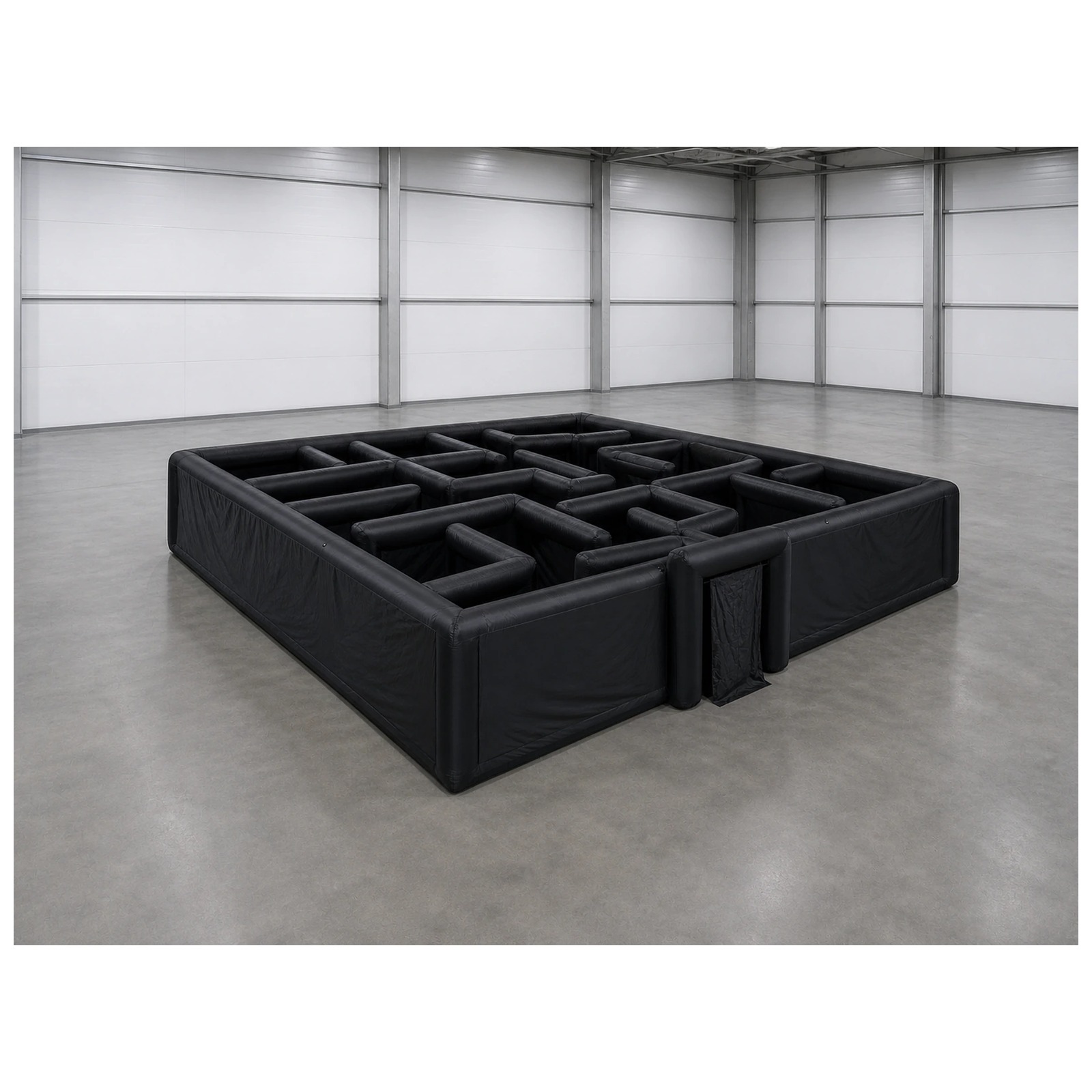 Kids Outdoor Games - Large Plain Black Inflatable Maze 12X12m