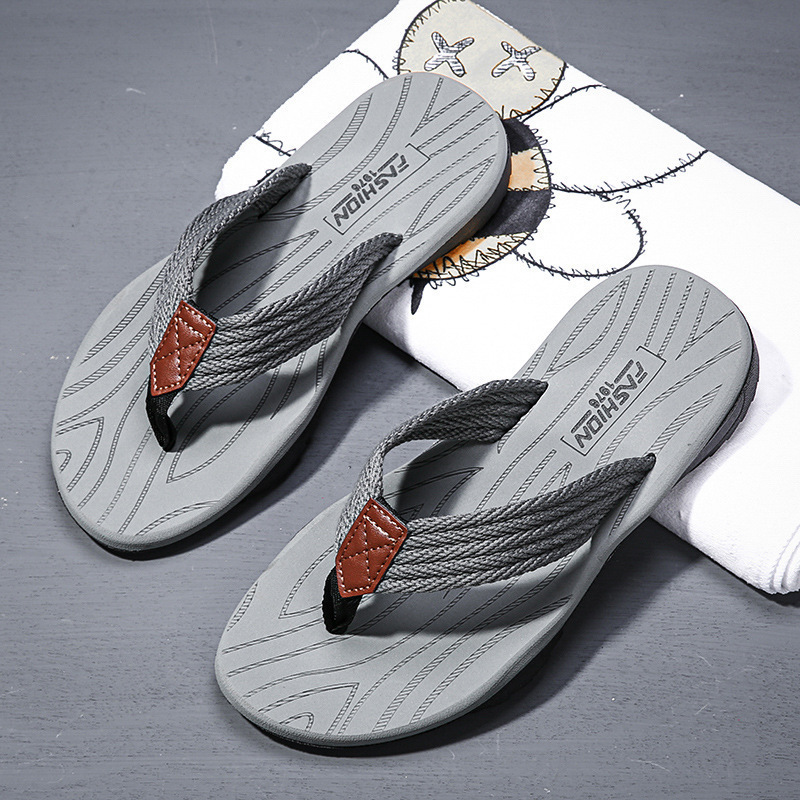 Kids Outdoor Climbing - Men's Woven Striped Flip-flops Summer Indoor