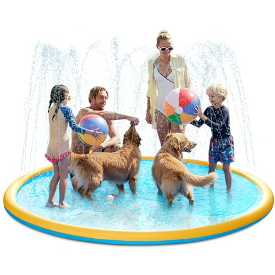 Sprinkler Splash Pad - Outdoor water play mat for toddlers,