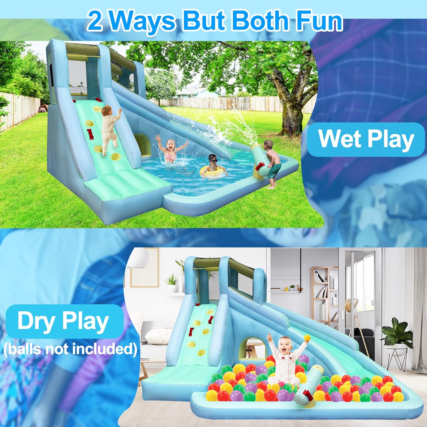 6-in-1 Inflatable Kids Bounce  - Kids Outdoor Climbing 评论和价格