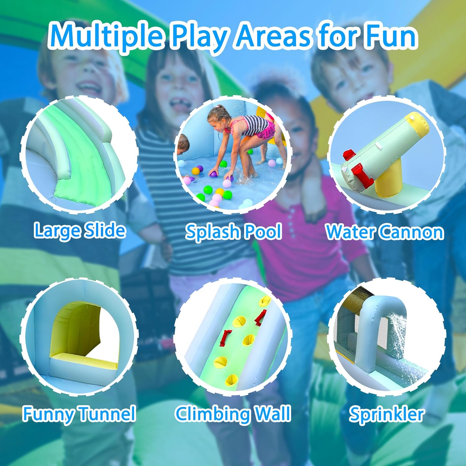 6-in-1 Inflatable Kids Bounce  - Kids Outdoor Climbing 评论和价格