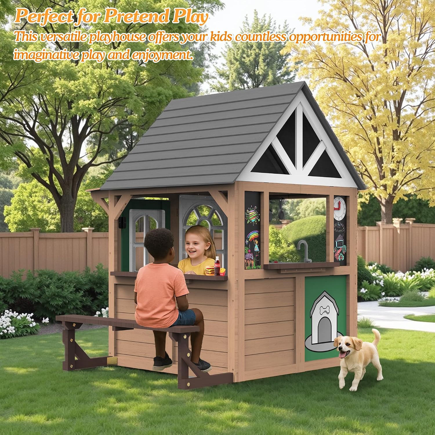 Seizeen Outdoor Play House for - Kids Outdoor Playhouse 评论和价格