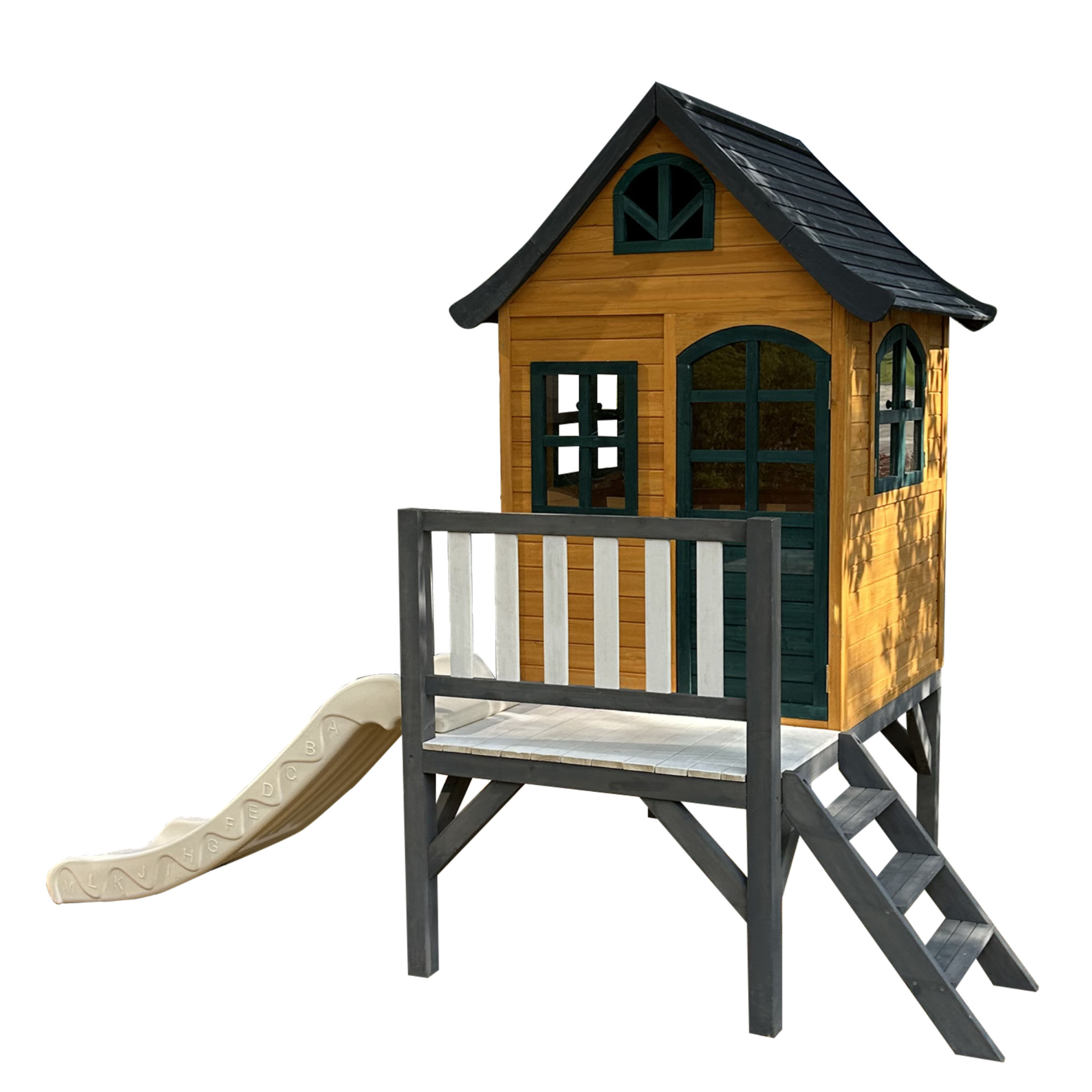 Outdoor large slide kids woode - Kids Outdoor Treehouse 评论和价格