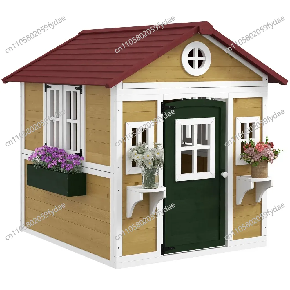 Outdoor Kids Playhouse, Wooden - Kids Outdoor Playhouse 评论和价格