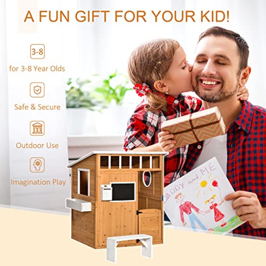 Outdoor Wooden Playhouse For K - Kids Outdoor Playhouse 评论和价格