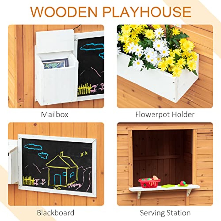 Outdoor Wooden Playhouse For K - Kids Outdoor Playhouse 评论和价格