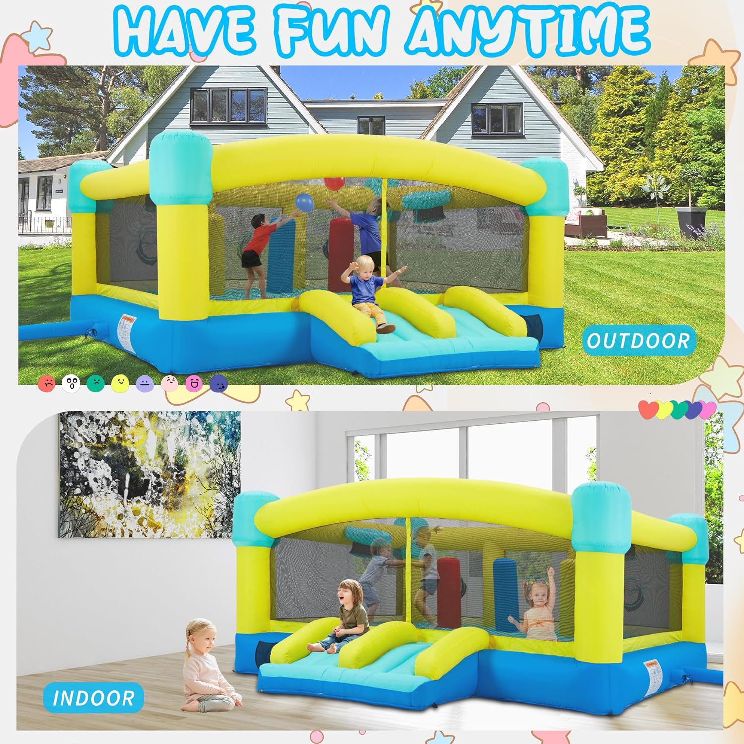Big Bounce House,15 x 14.8 FT  - Kids Outdoor Slide 评论和价格