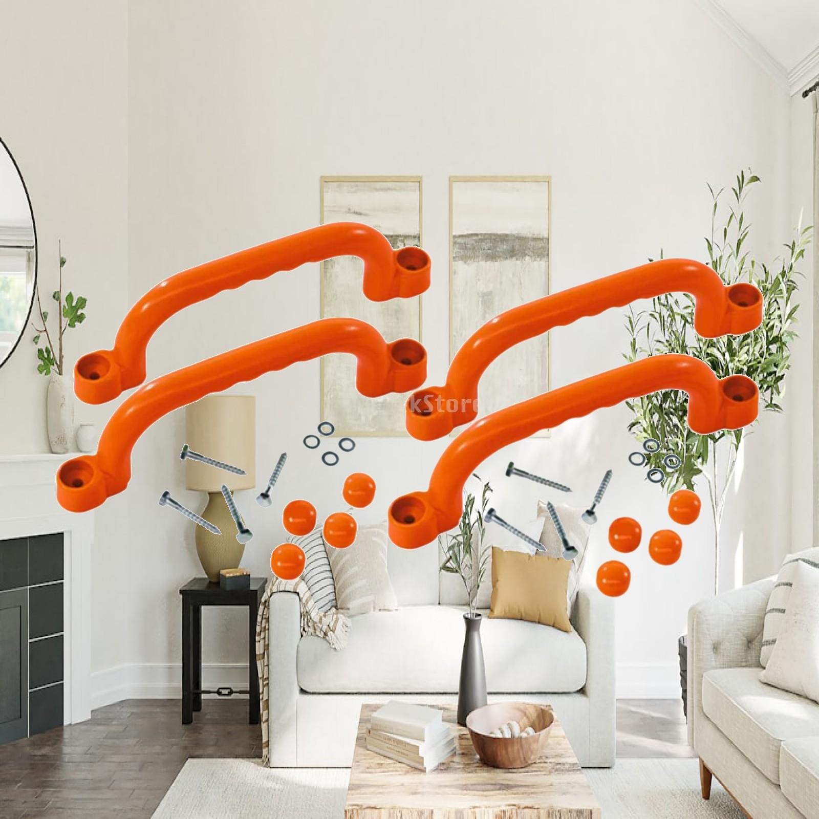 4x Climbing Handles Easy to In - Kids Outdoor Treehouse 评论和价格