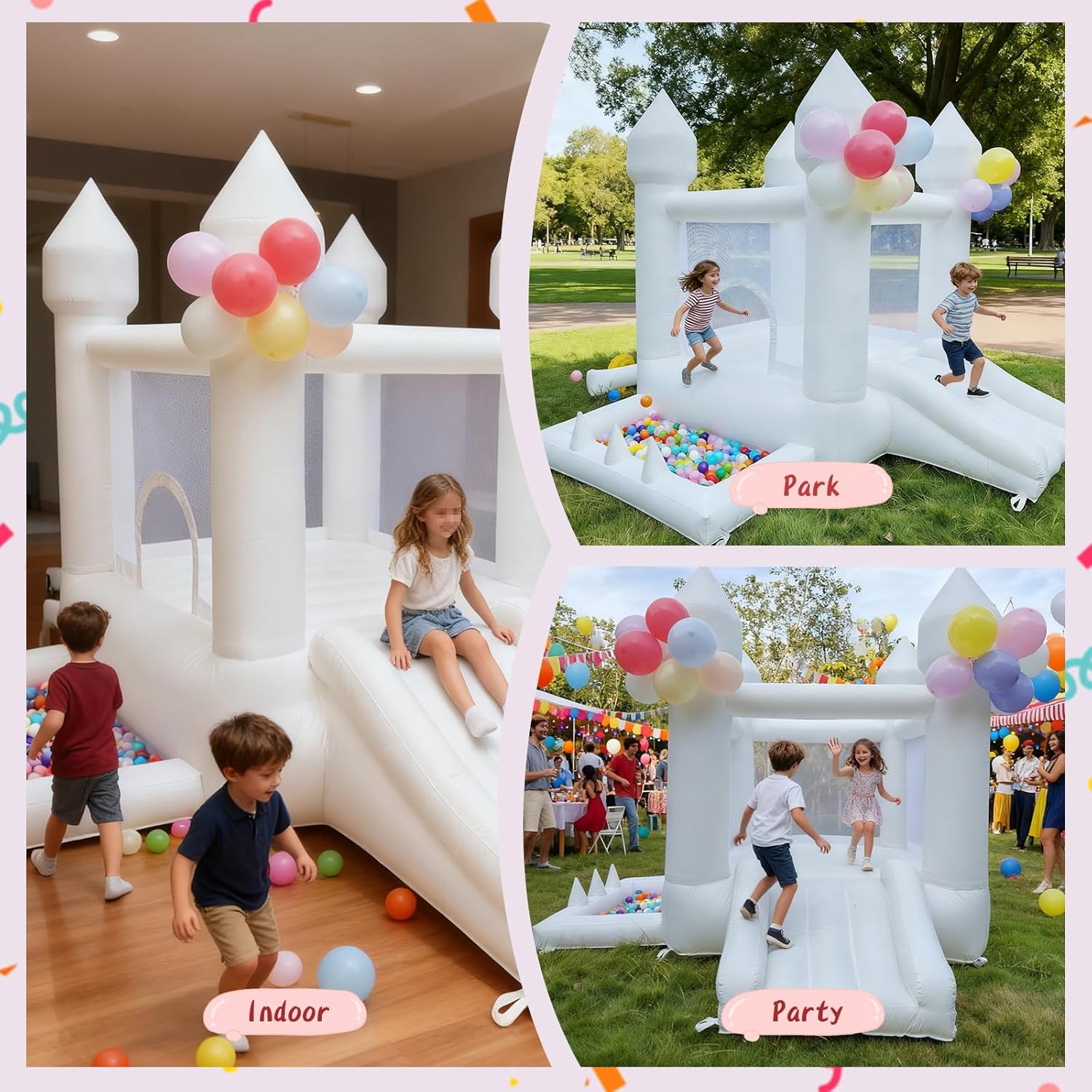 White Bounce House, Indoor and - Kids Outdoor Slide 评论和价格