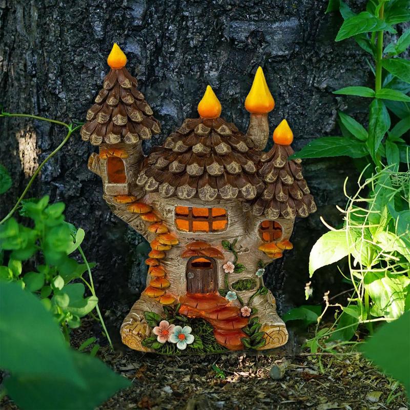 Fairy Garden House Wooden Tree - Kids Outdoor Fairy Garden 评论和价格