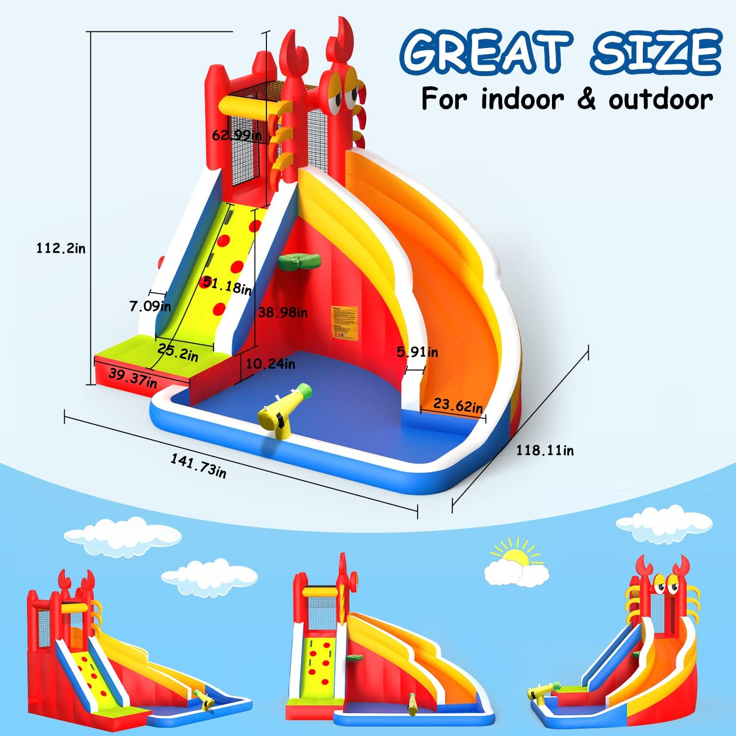 Large Inflatable Bounce House  - Kids Outdoor Climbing 评论和价格