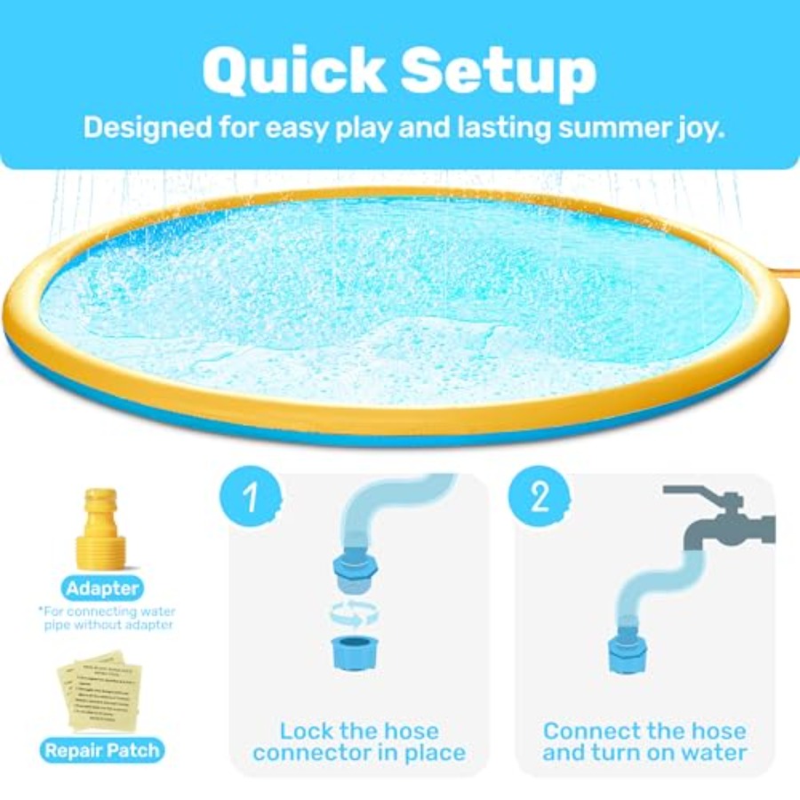 Outdoor water play mat for tod - Sprinkler Splash Pad 评论和价格