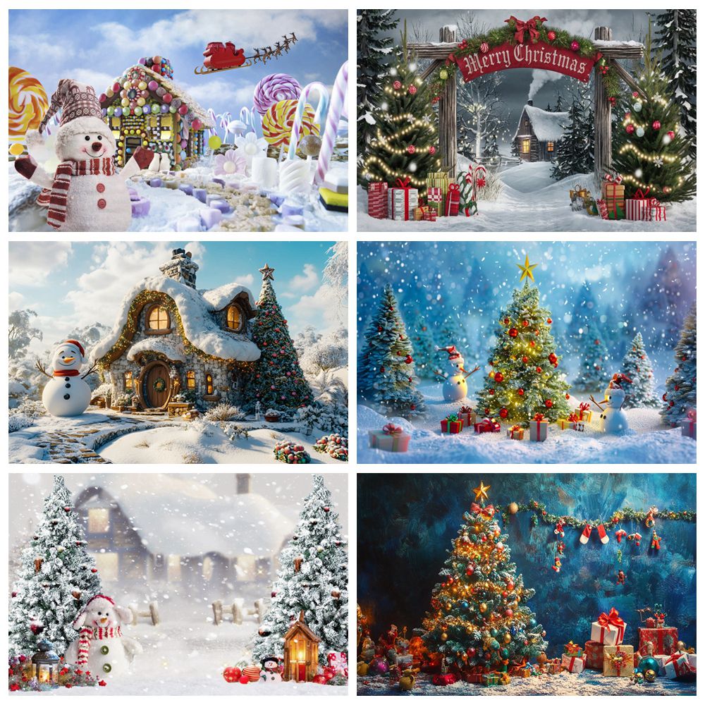 Winter Christmas Backdrop Outd - Kids Outdoor Treehouse 评论和价格