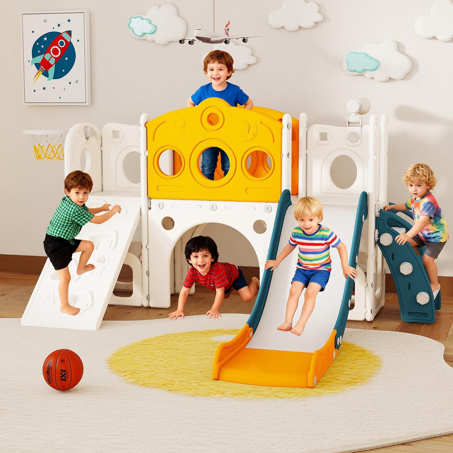 9 in 1 Toddler Slide Set Playg - Kids Outdoor Slide Set 评论和价格